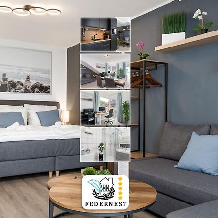 Federnest - Luxus-Studio - Kingsize Boxspringbett - Home-Office Mit Monitor Und Drucker - 11 Min Hbf Duisburg Kültér fotó