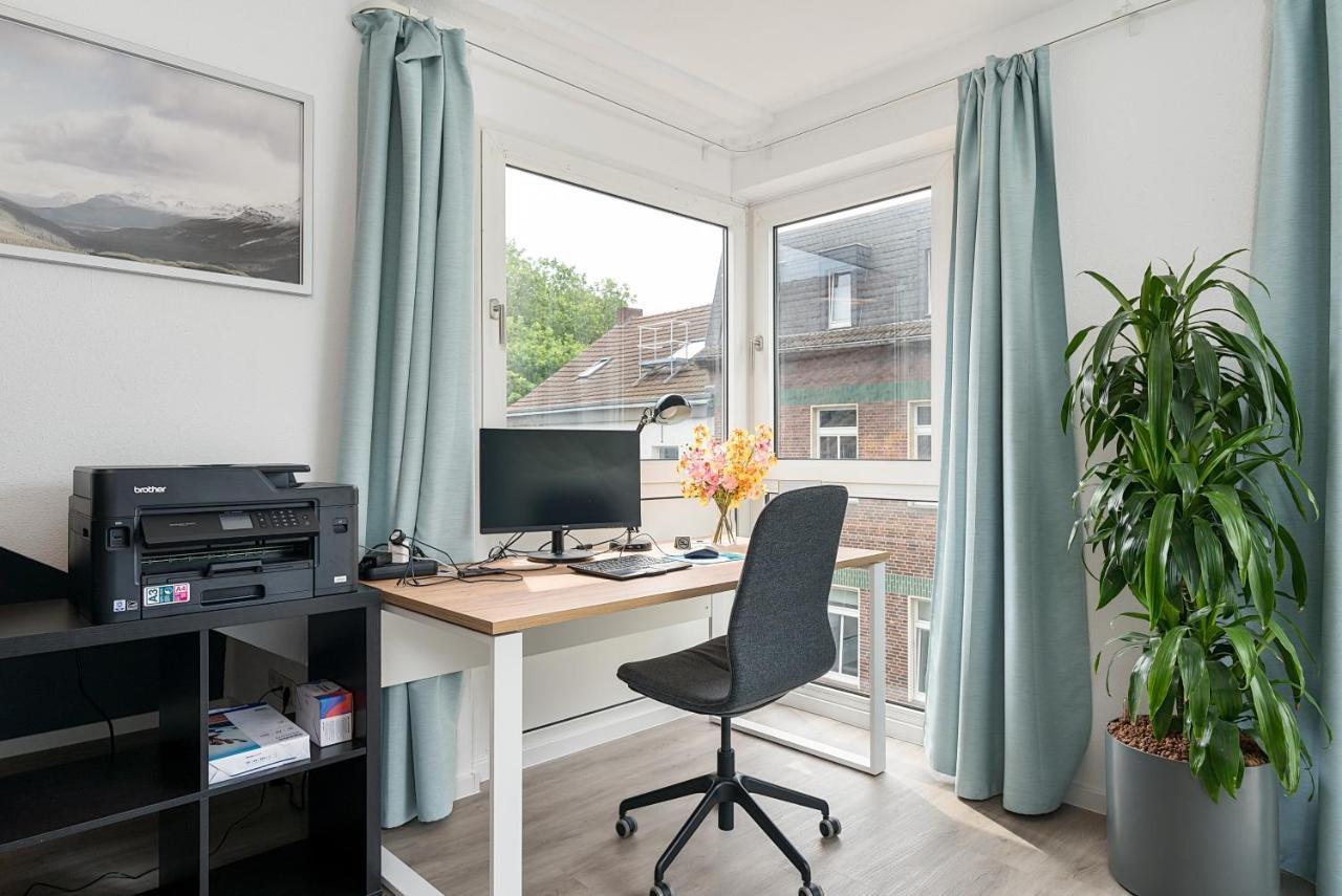 Federnest - Luxus-Studio - Kingsize Boxspringbett - Home-Office Mit Monitor Und Drucker - 11 Min Hbf Duisburg Kültér fotó