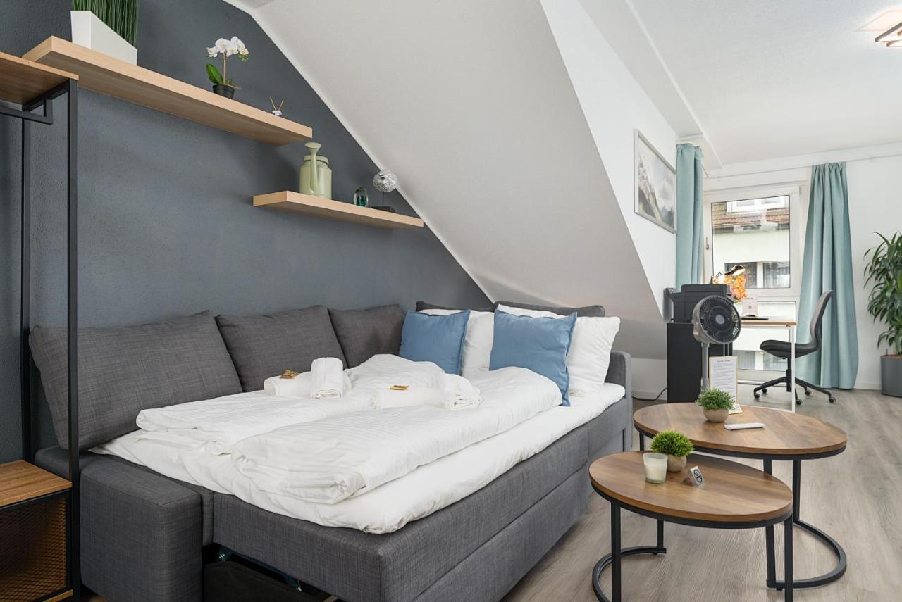 Federnest - Luxus-Studio - Kingsize Boxspringbett - Home-Office Mit Monitor Und Drucker - 11 Min Hbf Duisburg Kültér fotó