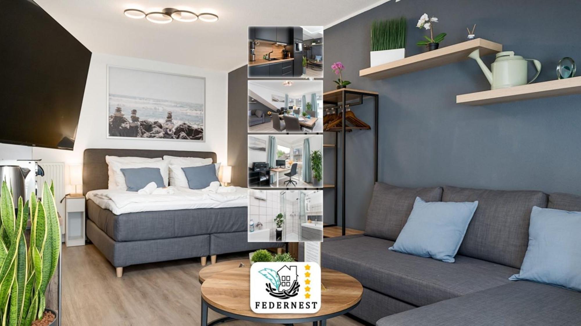 Federnest - Luxus-Studio - Kingsize Boxspringbett - Home-Office Mit Monitor Und Drucker - 11 Min Hbf Duisburg Kültér fotó