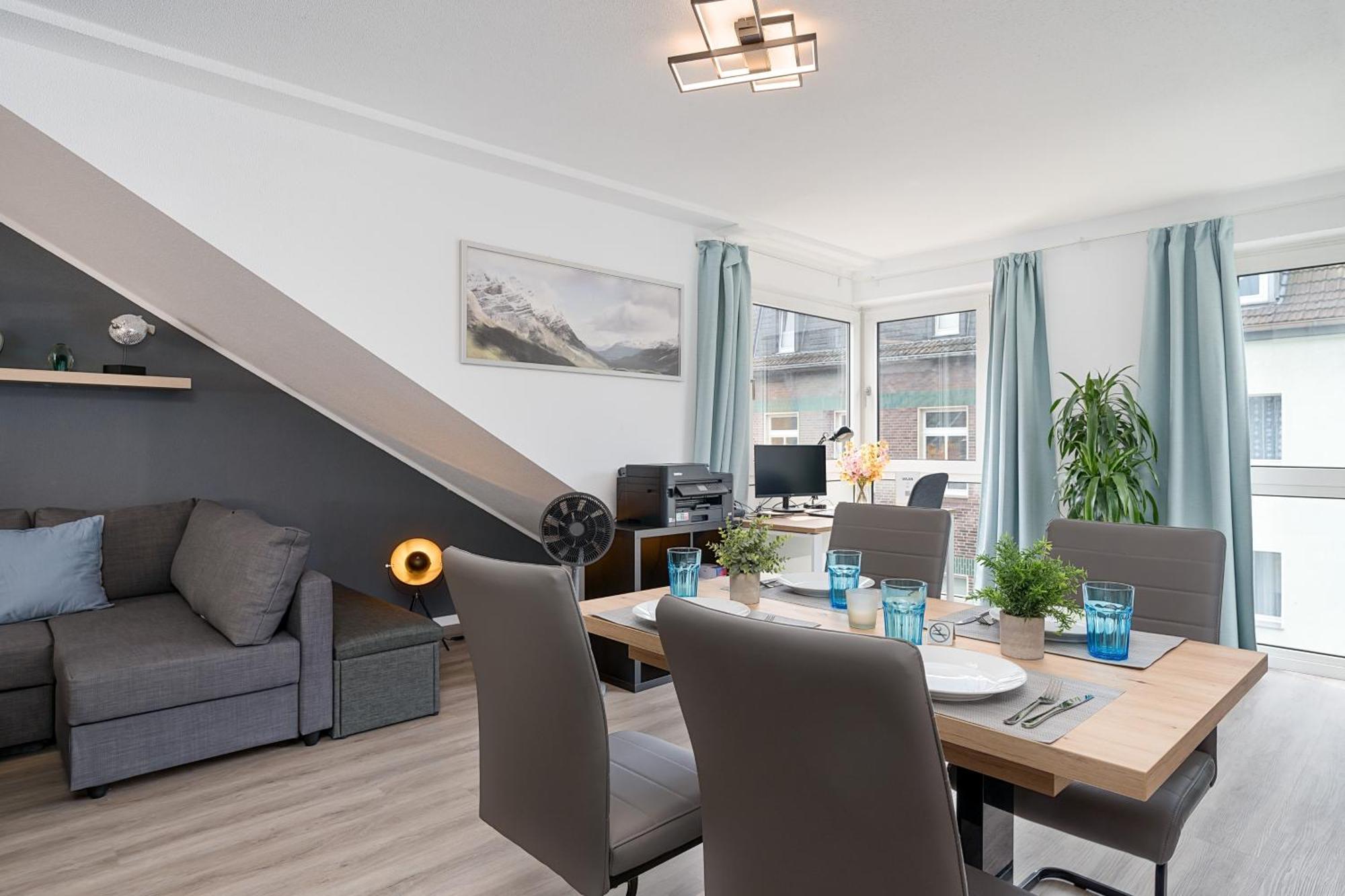 Federnest - Luxus-Studio - Kingsize Boxspringbett - Home-Office Mit Monitor Und Drucker - 11 Min Hbf Duisburg Kültér fotó